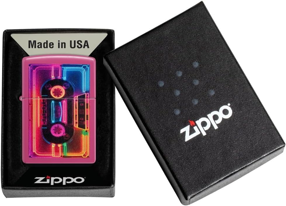 Zippo Lighter - Customized Message Neon Cassette Frequency Pocket Lighter 46693