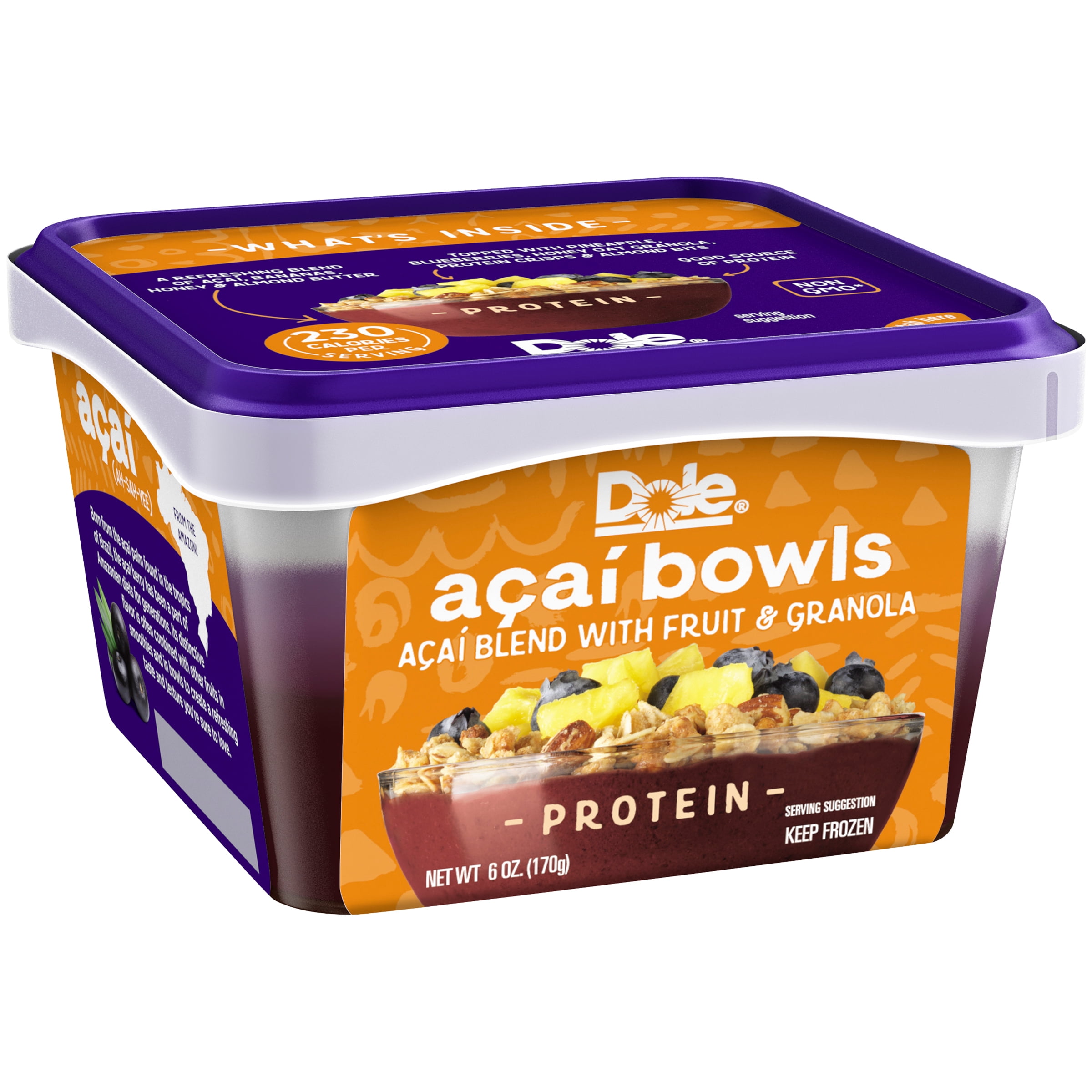 Dole Acai Bowls Protein Blend With Fruit & Granola 6 oz. Bowl