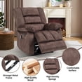thumbnail image 4 of Ebello 36'' Massage Recliner Chair with Heat and Vibration – Soft Fabric Manual Reclining Chair for Living Room and Bedroom – Brown, 4 of 11