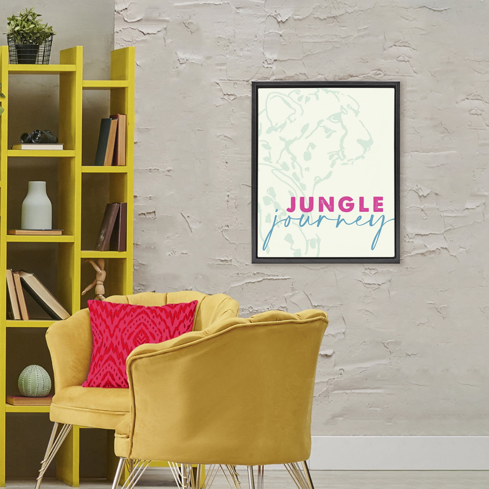 Stupell Industries Jungle Journey Cheetah Black Framed Floater Canvas Wall Art, design by Lanie Loreth