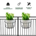 thumbnail image 3 of 2pcs Round Hanging Railing Planters Metal Flower Pot Holder Hanging Flower Stand Plant Pot Fence Outdoor Plant Rack For Balcony And Fence, 3 of 5