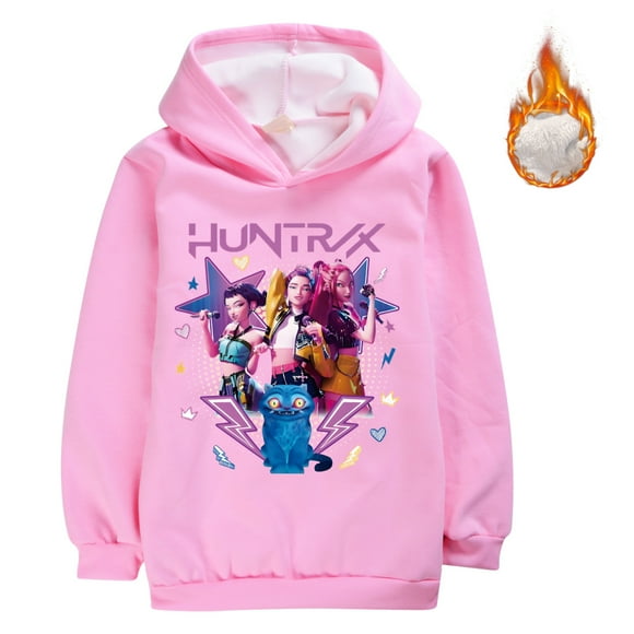 K-POP: Witch Hunt Kids Girls' Hoodie, Cartoon Pure Cotton Plush Thick Fashion Hoodie, Suitable for Children Aged 6-13