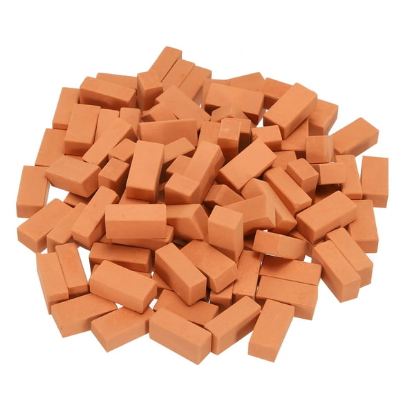 Unique Bargains Miniature Bricks Clay Mini Wall Brick for Model Building Red Pack of 100 Scale 1/16 28x14x10mm/1.1x0.56x0.39'