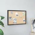 thumbnail image 3 of Emma + Oliver 20x30 Wall Mount Cork Board with 6 Wooden Push Pins in Black, 3 of 12