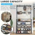 thumbnail image 2 of 5-Tier Multifunctional Metal Coat Rack with 10 Double Hooks, Entryway Coat and Shoe Storage Organizer, Space-Saving for Hallway Living Room Bathroom, 2 of 10