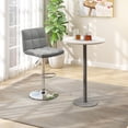 thumbnail image 2 of Gymax Tabouret de Bar Pivotant Réglable Hauteur Comptoir Chaise de Bar en Cuir PU avec Dossier Gris, 2 of 7