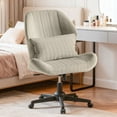thumbnail image 3 of zzw Cross Legged Office Chair with Wheels, Armless Desk Chair with Wide Seat and Tall Back, Ergonomic Curved Seat for Bedroom, Office & Home, 3 of 8