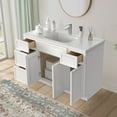 thumbnail image 5 of 48 in. W x 21 in. D x 32.5 in. H Freestanding Bathroom Vanity Cabinet without Top in White, 5 of 5