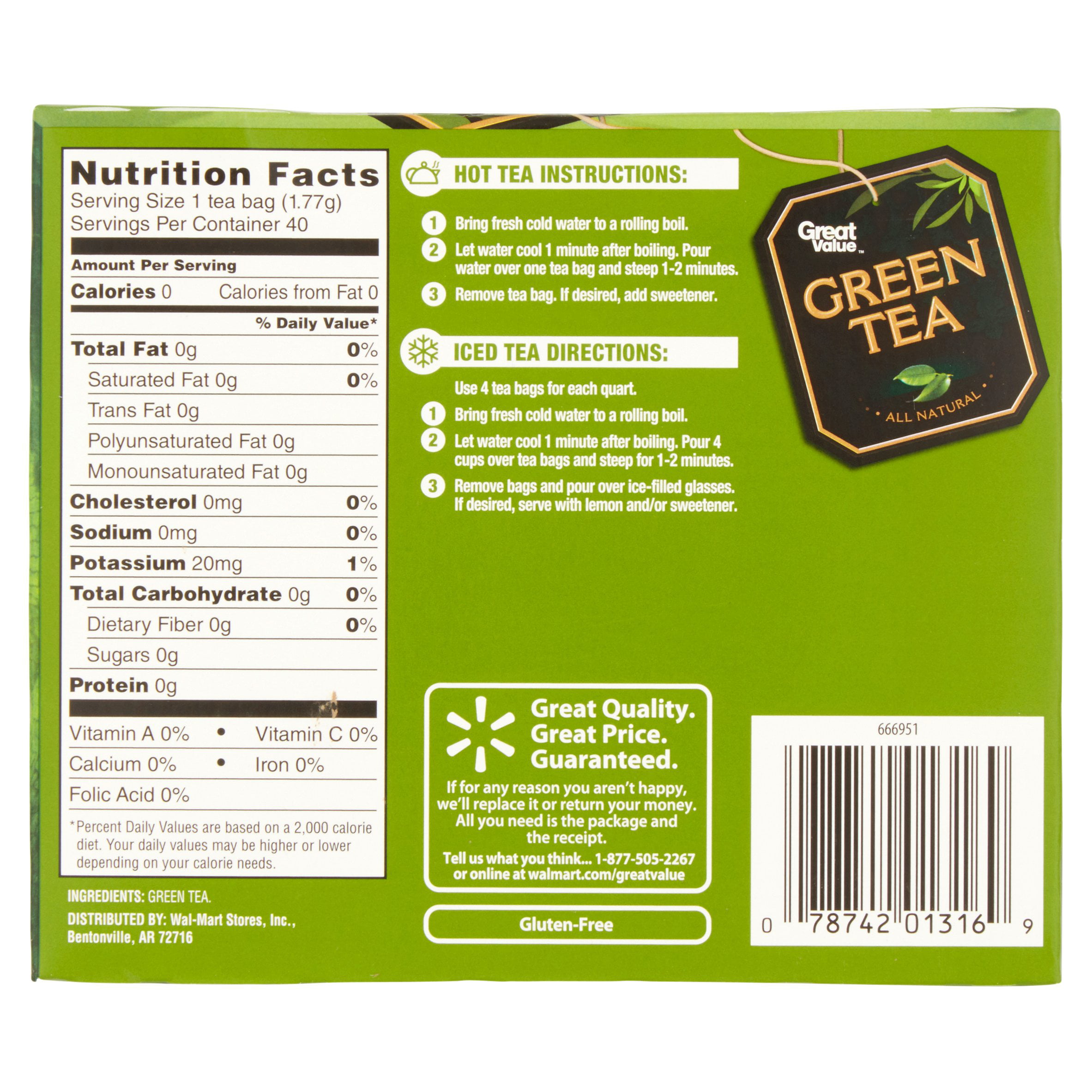 Lipton Green Tea Nutrition Label - Ythoreccio