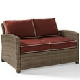 thumbnail image 6 of Afuera Living Modern 2 Piece Wicker Patio Sofa Set in Brown and Sangria, 6 of 11