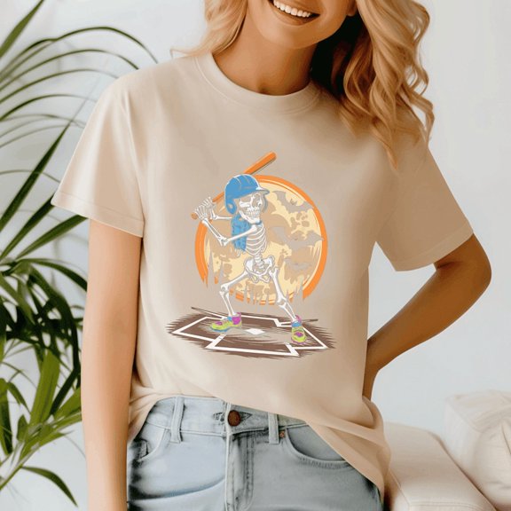 Halloween Shirt,Baseball Skeleton Halloween Player Catcher, Spooky Season Tee, Happy Halloween Shirt , Ghost Pumpkin Tshirt, Funny Holiday Gift,Horror Witchy