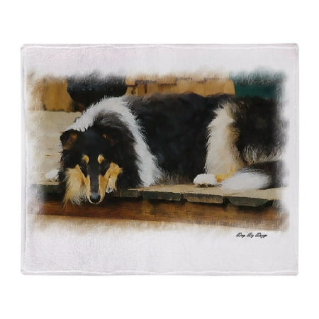 Collie Embroidered Fleece - CafePress - Tri Color Collie - Soft Fleece Throw Blanket, 50