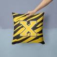 thumbnail image 2 of Letter X Initial Tiger Stripe - Black Gold  Fabric Decorative Pillow, 2 of 4