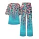 thumbnail image 4 of ICHUANYI Liquidación Mujeres Casual Verano Impreso Cuello Redondo Manga Corta Tops Y Traje De Pantalones Largos ICHUANYI WER202308246346, 4 of 5