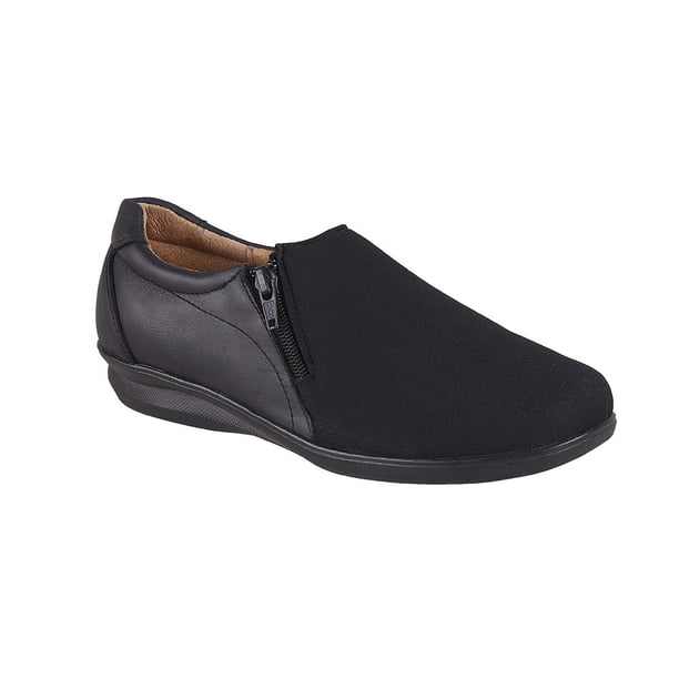 Zapato Confort Mujer Clásico negro 100% Piel Vacuno Liso Castalia Clásico