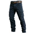 thumbnail image 4 of Mens Corduroy Pants Straight Wide Leg Button Work Pants Vintage Cargo Pants with Multi Pockets for Streetwear, 4 of 9