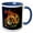 Blue/White, variant on 3drose, Bengal Tiger Vector with Decorative Circle Edge, 11oz Two-tone Red Mug