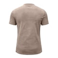 thumbnail image 5 of Zimjoy Men's Henley T Shirt Short Sleeve Stretchy Button Placket Loose Fit T-Shirts Casual Everyday Crew Neck Top Brown L, 5 of 6