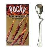 NineChef Bundle - Pocky Chocolate Almond Crush Biscuit By Glico From Japan Plus One NineChef Brand Coffee Spoon