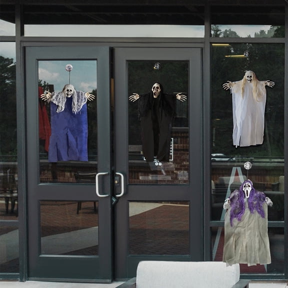Halloween Hanging Ghost Decorations Outdoor Indoor, Scary Grim Skeleton Decorations, Creepy Skull Ghost for Party Outside Yard Porch Haunted House