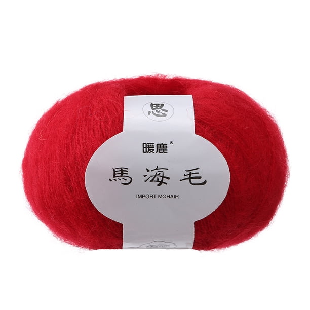 Fiudx Hilo de Mohair Suave, Tacto Suave para Bufandas y Chal, Suministros de Crochet Diy, Ligero y Resistente Al Encogimiento, Múltiples Opciones de Color, Lavable a Mano, Madeja de 25 G