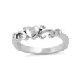 thumbnail image 3 of Heart Swirl Stackable 925 Sterling Silver Oxidized Platinum Plated Women Valentines Day Gifts Ring Jewelry, 3 of 4