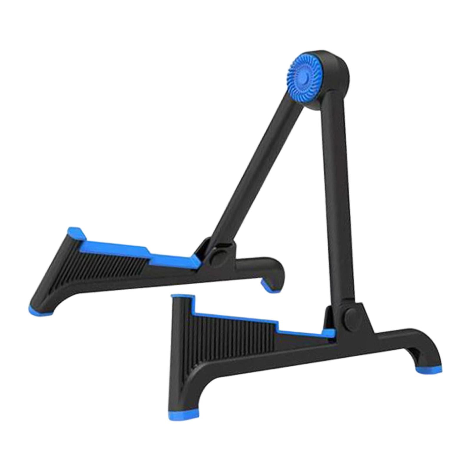 MERIGLARE Electric Guitar Stand Reliable Folding Musical Rack Holder Retractable Adjustable Floor Instrument Stand With Wear Resistant Nylon TPU Suitable For Home Studio Concert Black Blue