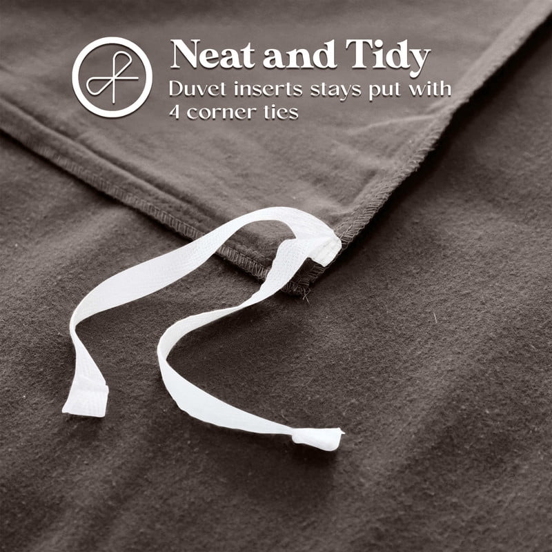 Superior Cotton Flannel Solid Duvet Cover Set, Full/Queen, Charcoal