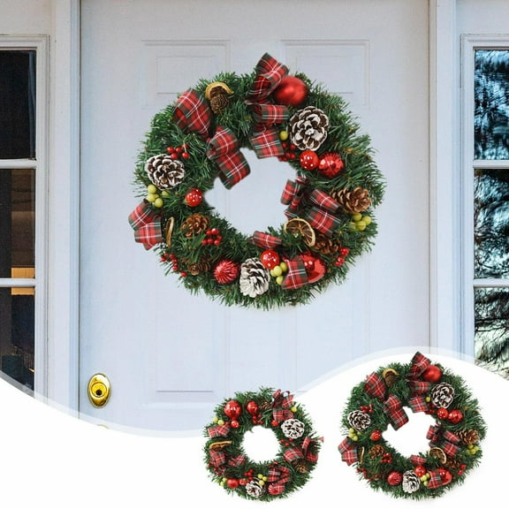 Gcvizuso Christmas Wreath, Christmas Wreaths for Front Door, Christmas DecorationsChristmas WreathChristmas Door HangingsWindow Arrangement Ornaments
