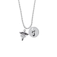 thumbnail image 2 of Delight Jewelry Silvertone Caduceus - NP Silvertone Script Initial Disc - T - Charm Necklace, 20"+3", 2 of 4