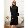 thumbnail image 4 of LANPULUX Robe Chandail Col Roulé pour Femmes Chandail en Laine Manches Longues, 4 of 6