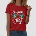 thumbnail image 4 of Drie 2025 Short Sleeve CrewNeck Shirts Cute Fit Casual Tee Tops Christmas Workout Tops for Women Red,XL, 4 of 6