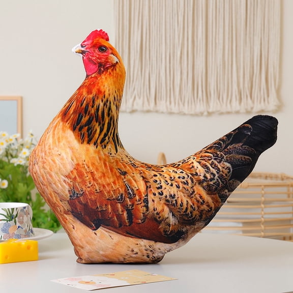 1pcs Simulated Hen Doll Plush Stuffed Animal，Cute Hen Plush Animal Stuffed Hen for Birthday Gift Home Decoration,Light Brown