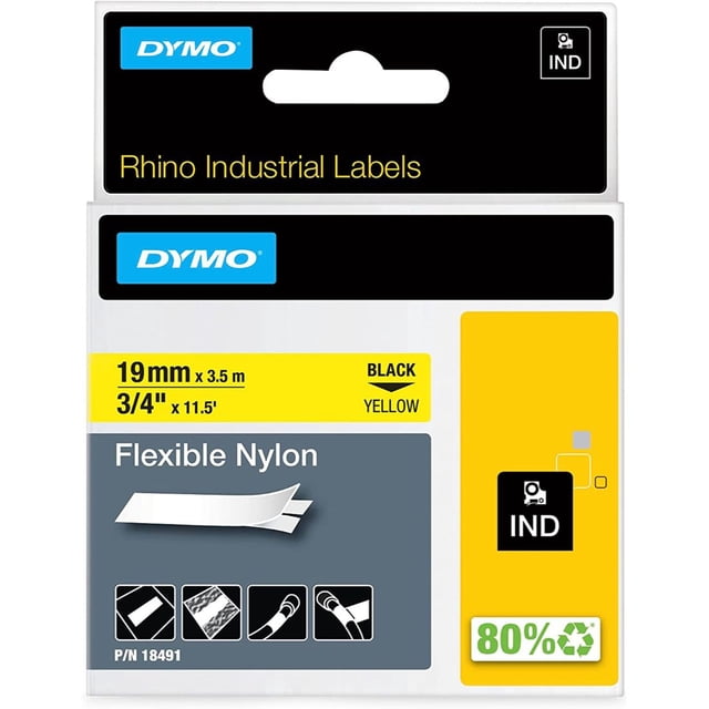 Cintas de Nylon DYMO 19mm X 3.5m Etiquetas para rotulador 18489 - 18491