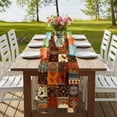 thumbnail image 4 of Boho Vintage Table Runner, Brown Ethnic Middle Century Geometric Washable Cotton Linen Table Runners 90 Inches Long, Dresser Scarf Runner for Dining/Coffee/Kitchen/Hallway Tables 13''x90'', 4 of 9