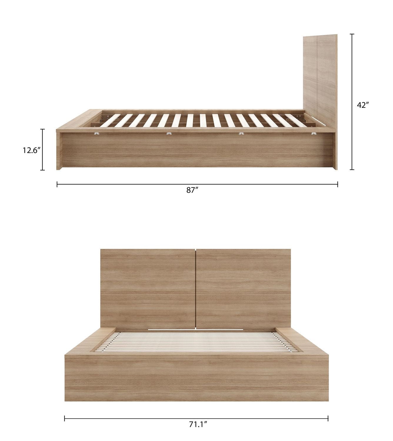Nexera James Platform Bed with Headboard