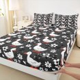 thumbnail image 2 of jejeloiu Cute Floral Blossom Queen Sheet Sets,White Cartoon Duck Bed Set For Teens 4pcs, 2 of 7