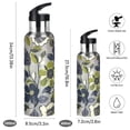 thumbnail image 2 of Yayeee 33oz Insulated Water Bottle Double Wall Stainless Steel with Flip Straw Lid, Green Floral, 2 of 7