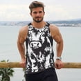 thumbnail image 6 of Balery Floral Cow Silhouette Pattern Men's Workout Tank Top Gym Muscle Tee Fitness Bodybuilding Sleeveless T Shirt Quick Dry Fit Muscle Tank Top Slim-Fit Tank-Large, 6 of 7