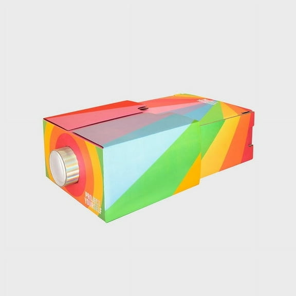 Luckies of London | Mini Projector | Cardboard Portable Projector | Phone Accessories | Smart Phone Projector & Movie Projector For Home | Tech Gadgets For Kids | 3.3ft Throw Distance | Rainbow