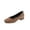 Khaki, variant on Women's French Style Casual Shoes Square Toe Low Cut Heel Solid Color Retro Flock for Daily Wear