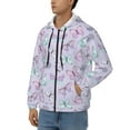 thumbnail image 3 of Goofa Purple Butterfly Pattern Mens Full-zip Hoodie, Zip-up Pullover Hooded Sweatshirt, Kangaroo Pocket Hoodie Ideal for Daily Wear, Travel, and Home-3X-Large, 3 of 5