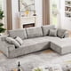 thumbnail image 4 of Zocalo Sofá seccional Cloud de 274 cm, sofá modular sin estructura con forma de L y asiento profundo, sofá tapizado moderno y cómodo para sala de estar, no requiere montaje (Chenilla, gris), 4 of 9