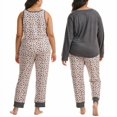 thumbnail image 4 of Karen Neuburger Women's 3-Piece Printed Soft Pajama Lounge Set (Gray, XL), 4 of 6