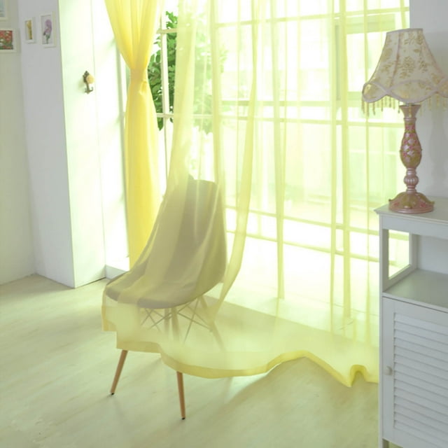 Vrorvz Modern Voile Window Curtains Set of 2 Home Decor Elegant Gauze Curtains Gently Filter Light Washable Easy Care Create Relaxedable Relaxed Atmosphere Sturdy Craftsmanship