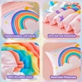 thumbnail image 6 of ZRNBAST 4 Piece Toddler Bedding Set for Girls, Cartoon Stars Rainbow Comforter Set, Includes Comforter, Flat Sheet, Fitted Sheet and Pillowcase, Pink, 6 of 8