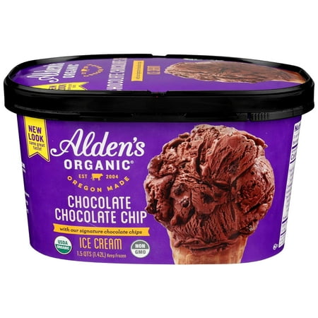 Aldens Organic Chocolate with Chocolate Chip Ice Cream 48 Fluid Ounce – 3 per case.