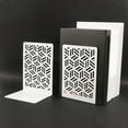 thumbnail image 5 of 1 Pair Metal Bookends Simple Decorative Bookends Book Stands Hollow Bookends, 5 of 11