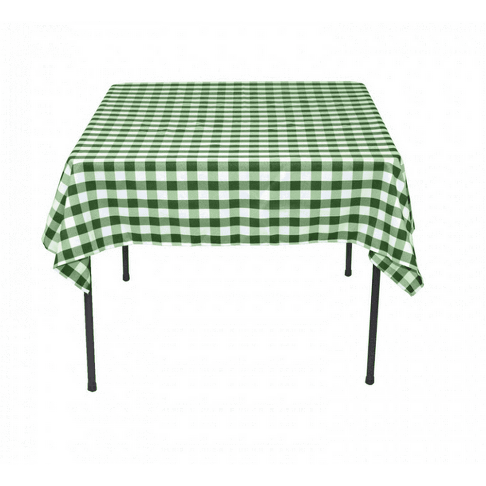 5 Yards Checkered Fabric 60" Wide Gingham Buffalo Check Tablecloth Fabric Decor", (Color Green
