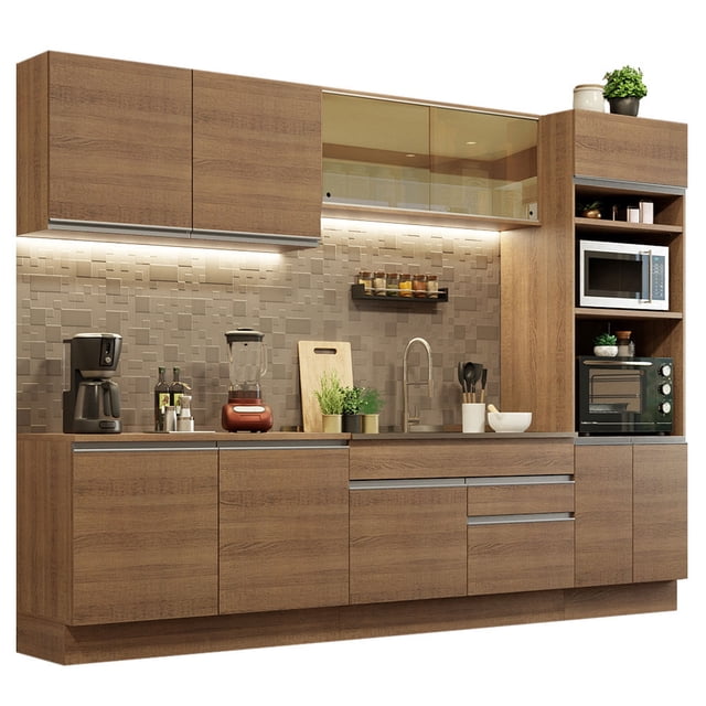Cocina Integral 310cm Glamy Madesa 01 Marrón